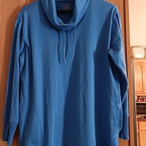 L.L. Bean Cowl Neck Pullover Soft Blue Loungewear Size XL